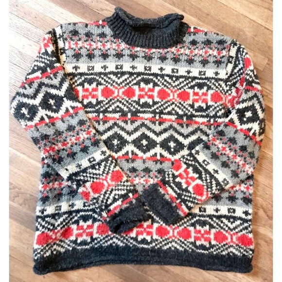 Vintage Womens Size Medium Acrylic Wool Fair Isle Warm Comfy Sweater - Picture 1 of 5